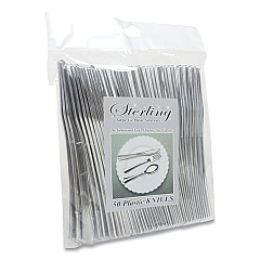 Tablemate Sterling Heavy-Duty Plastic Cutlery, Knives, Silver, 50/Pack (8305KSV)