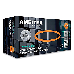 AMBITEX N720 Series Powder-Free Nitrile Gloves, 6 mil, Medium, Black, 100/Box, 10 Boxes/Carton (NMD720BLK)