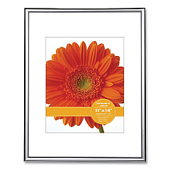 Victory Light Metallic Poster Frame with Mat, 8 x 10 Insert, Silver/Black (VF2001B1114S)
