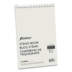 Ampad Steno Pads, Pitman Rule, White Cover, 80 Green-Tint 6 x 9 Sheets (25275)