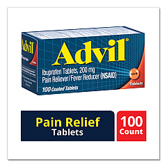 Advil Ibuprofen Ibuprofen Pain Reliever Tablets, 100/Box (015040)