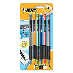 BIC Xtra-Comfort Mechanical Pencil, 0.7 mm, HB (#2), Black Lead, Assorted Barrel Colors, 6/Pack (MPGP61)