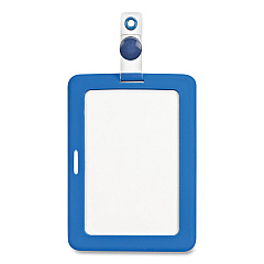 Cosco MyID Badge Holder, Vertical/Horizontal, 3 5/8 x 2 1/4, Blue, 1/ea (075014)
