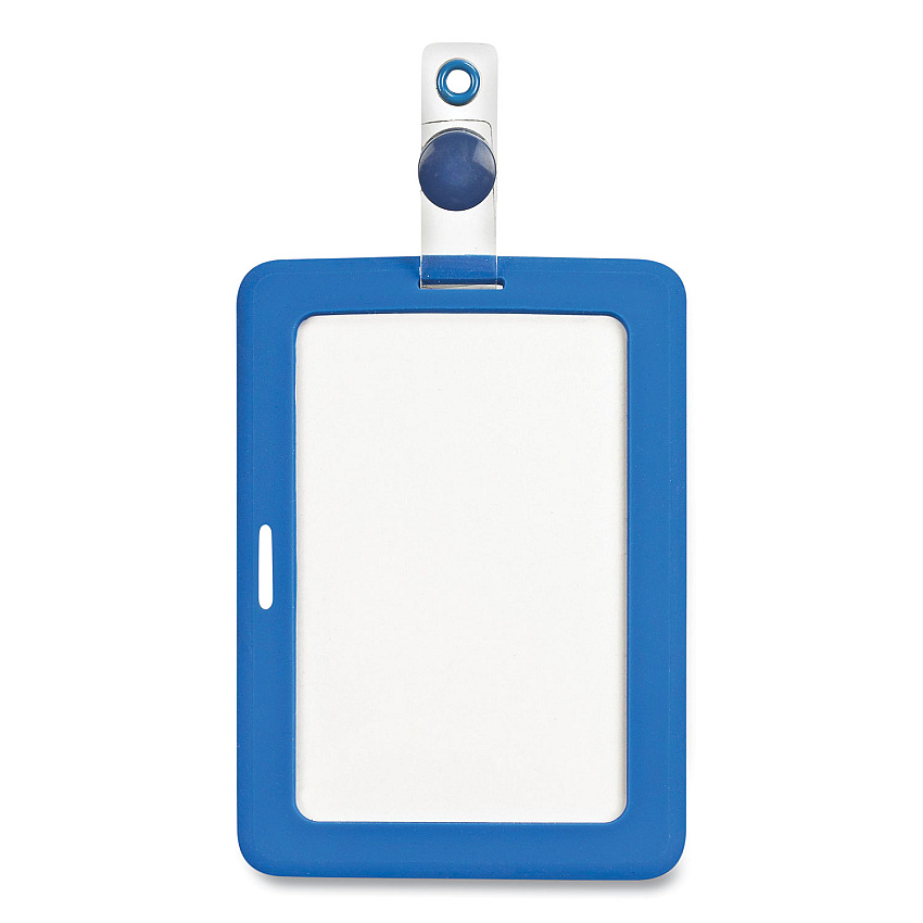 Cosco MyID Badge Holder, Vertical/Horizontal, 3 5/8 x 2 1/4, Blue, 1/ea (075014)