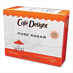 Cafe Delight Pure Sugar Packets, 0.10 oz Packet, 100 Packets/Box (23310)