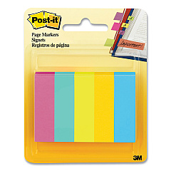 Post-it Page Flag Markers, Jaipur Collection, Assorted Colors, 100 Flags/Pad, 5 Pads/Pack (6705AF2)
