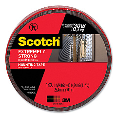 Scotch Extreme Mounting Tape, Permanent, Holds Up to 0.5 lbs per Inch, 1" x 11.1 yds, Black (414LONGDC)