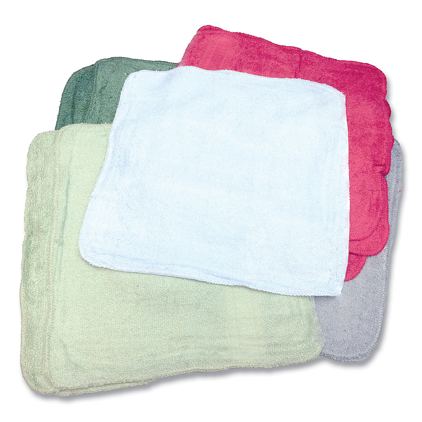 Monarch Brands Qwick Wick Terry Towels, 12 x 12, Assorted Colors, 25 lb Bale (Approximately 280/Bale) (N030C1025)