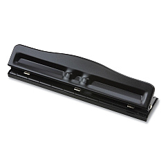 Officemate 11-Sheet Fully Adjustable Two-Three-Hole Punch, 9/32" Holes, Black (90095)