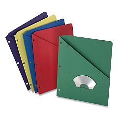 Pendaflex Slash Pocket Project Folders, 3-Hole Punched, Straight Tab, Letter Size, Assorted, 25/Pack (32940PK)