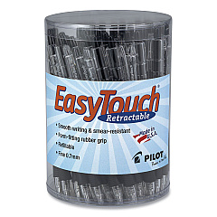 Pilot EasyTouch Ballpoint Pen, Retractable, Fine 0.7 mm, Black Ink, Clear Barrel, 36/Pack (54058)