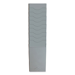 Pyramid Technologies Time Card Rack, 10 Pockets, Plastic, Light Gray (40010)