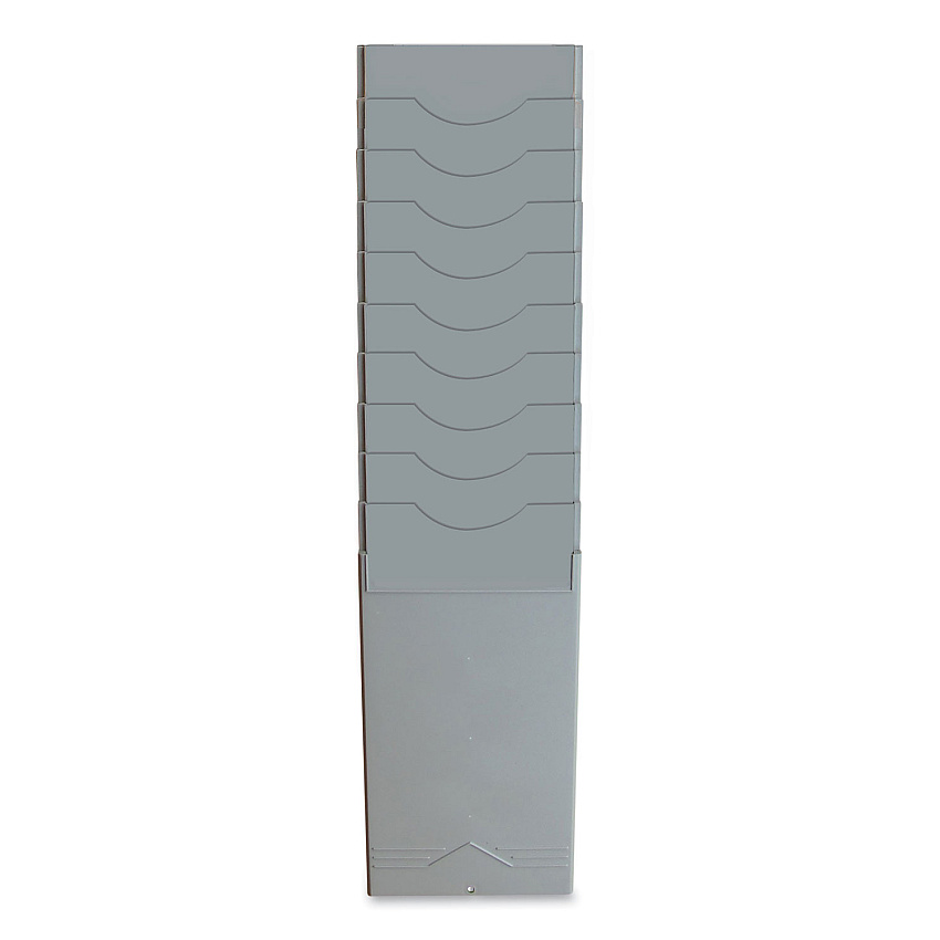 Pyramid Technologies Time Card Rack, 10 Pockets, Plastic, Light Gray (40010)