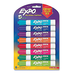 EXPO Dry Erase Marker, Broad Chisel Tip, Assorted Colors, 8/Pack (1927524)