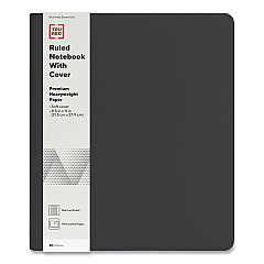 TRU RED Soft-Cover Notebook Folio Set, 1 Subject, Narrow Rule, Black Cover, 11 x 8.5, 80 Sheets (24377280)