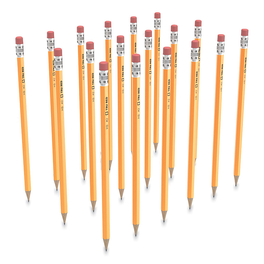 TRU RED Pre-Sharpened Wooden Pencil, HB (#2), Black Lead, Yellow Barrel, 24/Pack (24424022)
