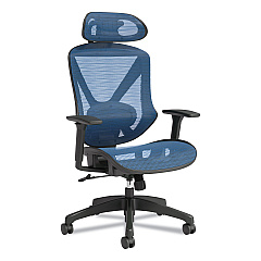 Union & Scale FlexFit Dexley Mesh Task Chair, Supports Up to 275 lb, Blue Seat/Back, Black Base (24442486)