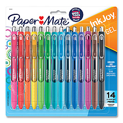 Paper Mate InkJoy Gel Pen, Retractable, Medium 0.7 mm, Assorted Ink and Barrel Colors, 14/Pack (1951636)