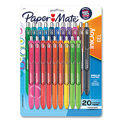Paper Mate InkJoy Gel Pen, Retractable, Medium 0.7 mm, Assorted Ink and Barrel Colors, 20/Pack (1951718)