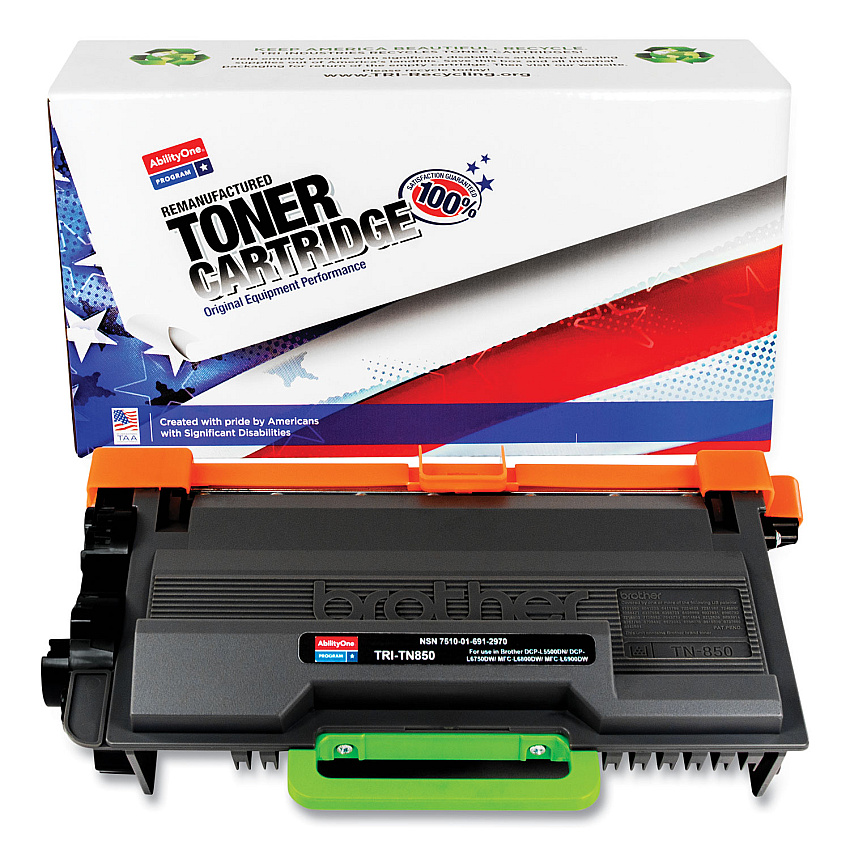 AbilityOne 7510016912970 Remanufactured TN850 High-Yield Toner, 8,000 Page-Yield, Black