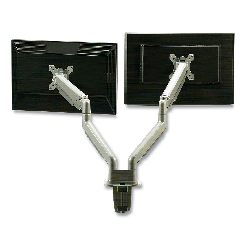 AbilityOne 7110016915485 SKILCRAFT Gas-Spring Ergonomic Dual Monitor Arm, 32" Monitors, 360 Rotation, 90 Tilt, 180 Pan, Supports 19.8 lb