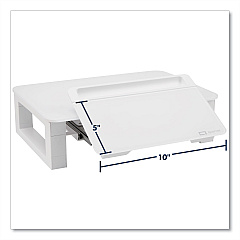 Quartet Adjustable Height Desktop Glass Monitor Riser with Dry-Erase Board, 14 x 10.25 x 2.5 to 5.25, White, Supports 100 lb (Q090GMRW01)