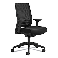 Safco Medina Deluxe Task Chair, Supports Up to 275 lb, 18" to 22" Seat Height, Black (6830STBL)