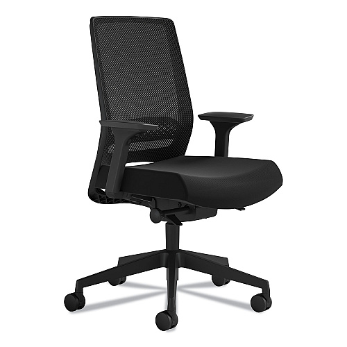 Safco Medina Deluxe Task Chair, Supports Up to 275 lb, 18" to 22" Seat Height, Black (6830STBL)