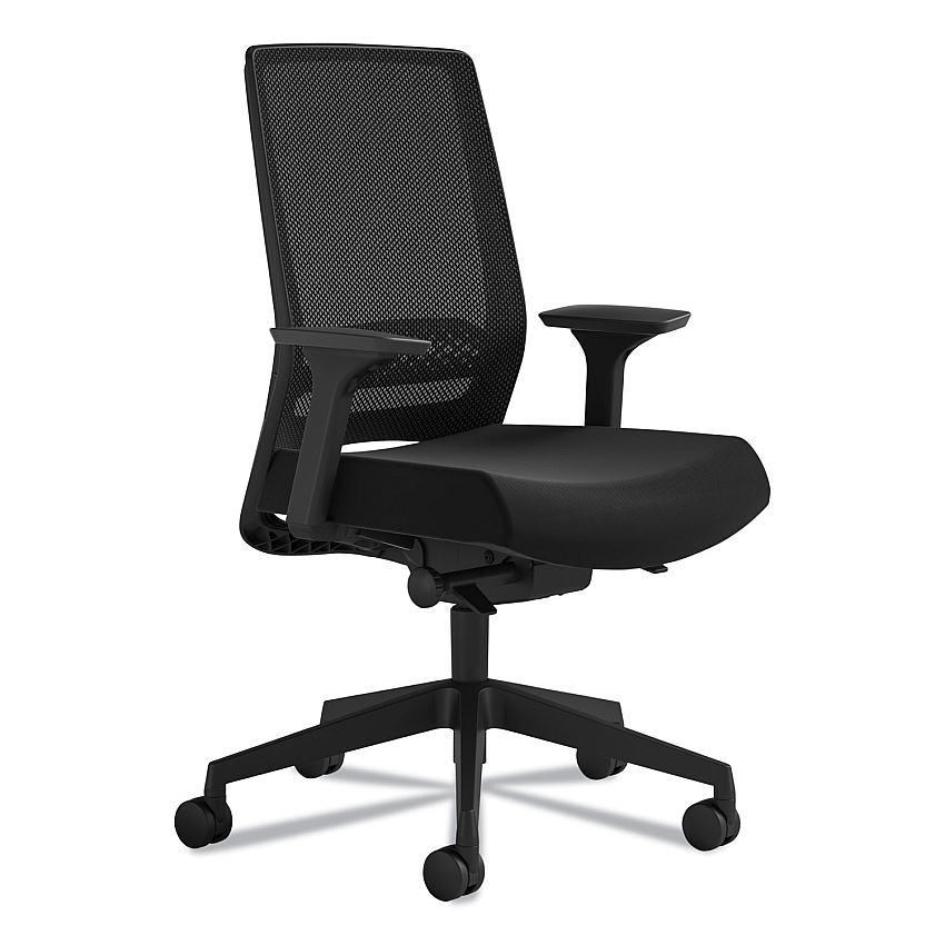 Safco Medina Deluxe Task Chair, Supports Up to 275 lb, 18" to 22" Seat Height, Black (6830STBL)