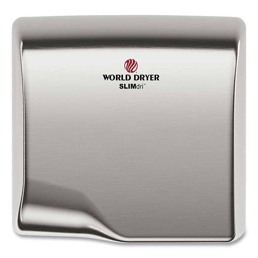 WORLD DRYER SLIMdri Hand Dryer, Brushed Stainless Steel (L973A)