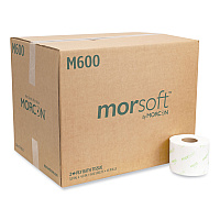 Morcon Tissue Morsoft Controlled Bath Tissue, Septic Safe, 2-Ply, White, 3.9" x 4", 600 Sheets/Roll, 48 Rolls/Carton (M600)