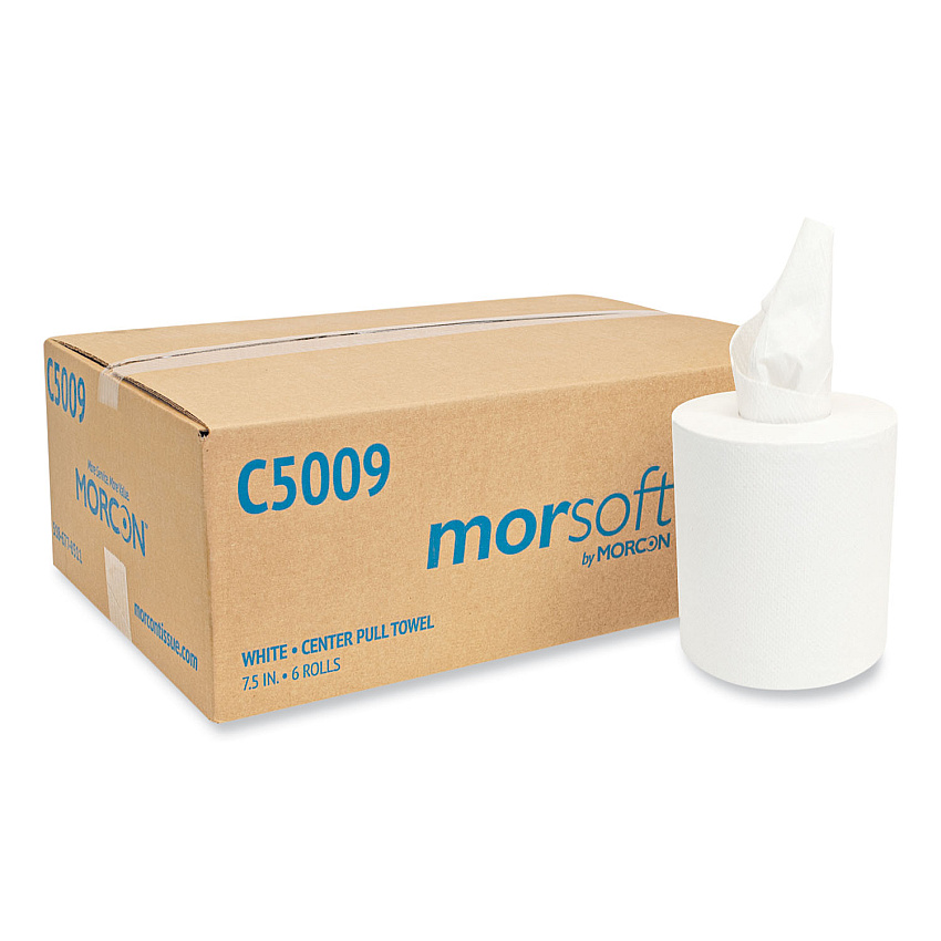Morcon Tissue Morsoft Center-Pull Roll Towels, 2-Ply, 6.9" dia, 500 Sheets/Roll, 6 Rolls/Carton (C5009)