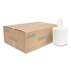 Morcon Tissue Morsoft Center-Pull Roll Towels, 2-Ply, 6.9" dia, White, 600 Sheets/Roll, 6 Rolls/Carton (C6600)