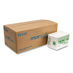 Morcon Tissue Morsoft Beverage Napkins, 9 x 9/4, White, 500/Pack, 8 Packs/Carton (B8500)