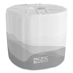 Georgia Pacific Professional Pacific Blue Basic Embossed Bathroom Tissue, Septic Safe, 1-Ply, White, 550/Roll, 80 Rolls/Carton (1988101)