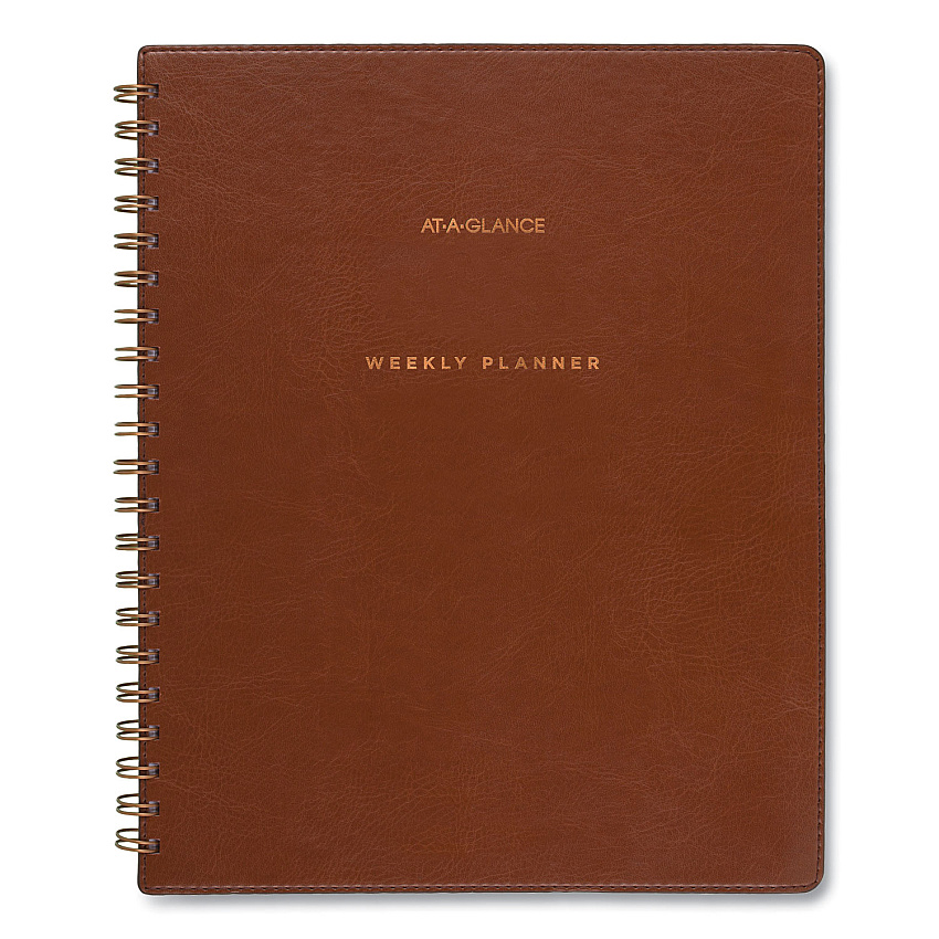 AT-A-GLANCE Signature Collection Academic Weekly/Monthly Planners, 11.5 x 8, Distressed Brown Cover, 13-Month (July-July): 2022-2023 (YP905A09)