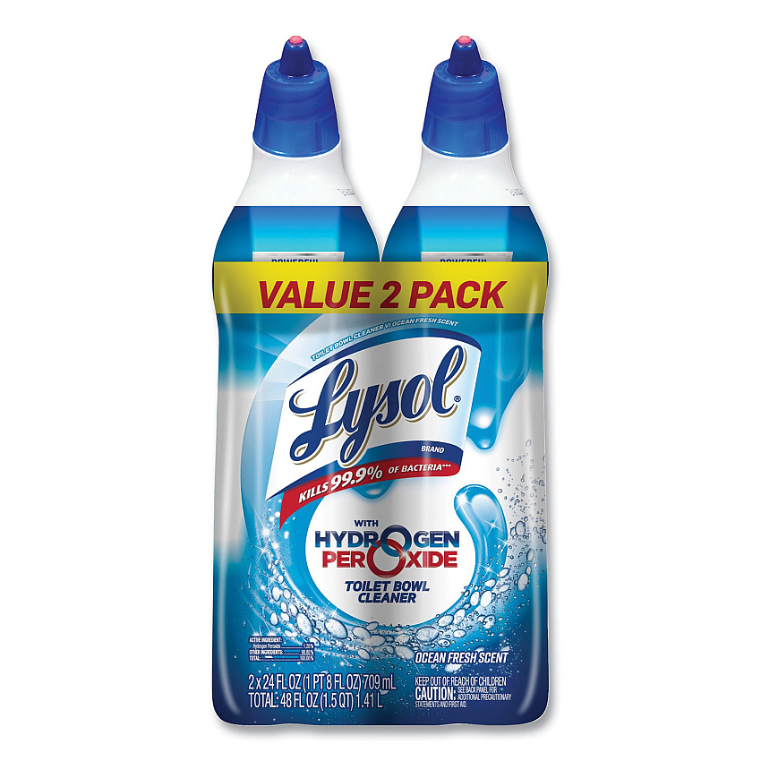 LYSOL Brand Toilet Bowl Cleaner with Hydrogen Peroxide, Ocean Fresh, 24 oz, 2/Pack (96084PK)