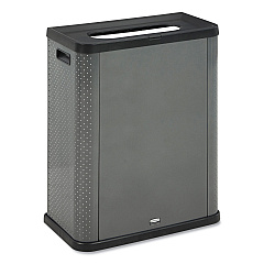 Rubbermaid Commercial Elevate Decorative Refuse Container, Landfill, 23 gal, 25.14 x 12.8 x 31.5, Pearl Dark Gray (2136963)