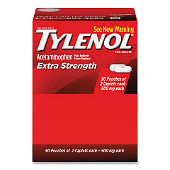 Tylenol Extra Strength Caplets, Two-Pack, 50 Packs/Box (44910)