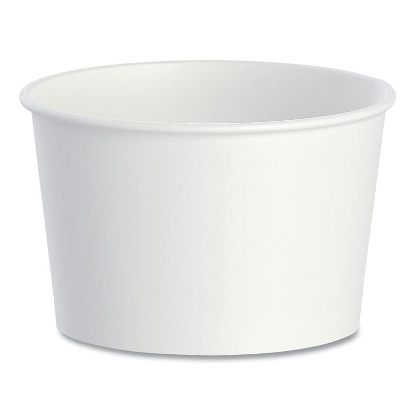 Dart Double Poly Paper Food Containers, 8 oz, 3.8" Diameter x 2.4"h, White, 50/Pack, 20 Packs/Carton (VS60802050)