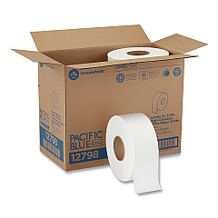Georgia Pacific Professional Jumbo Jr. Bathroom Tissue Roll, Septic Safe, 2-Ply, White, 1000 ft, 8 Rolls/Carton (12798)