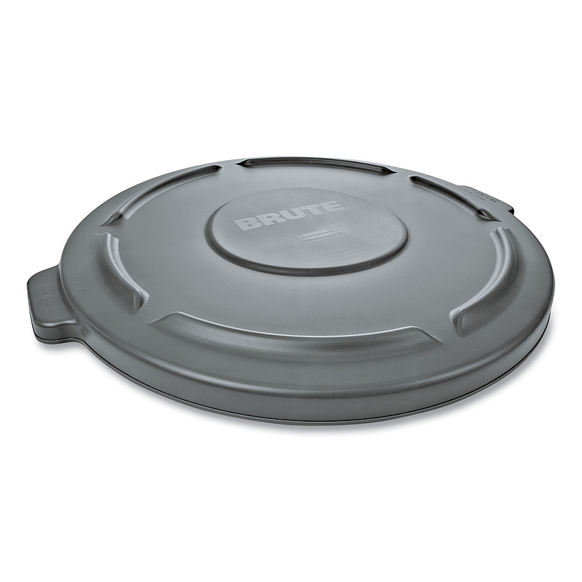 Rubbermaid Commercial Round Flat Top Lid, for 32 gal Round BRUTE Containers, 22.25" diameter, Gray (263100GY)