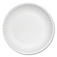 AJM Packaging Corporation White Paper Plates, 6" dia, 100/Pack, 10 Packs/Carton (PP6GREWH)