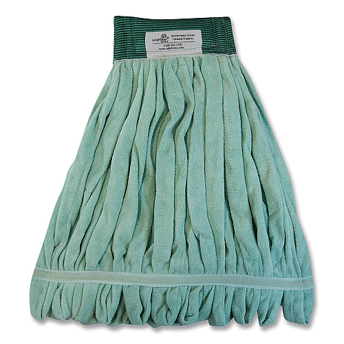 O'Dell EchoFiber Microfiber Loop Mop, Medium, Split Microfiber, Green, 5" Green Headband (MWTMG)
