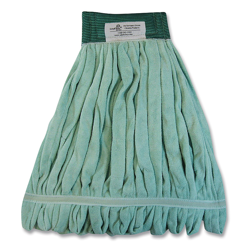 O'Dell EchoFiber Microfiber Loop Mop, Medium, Split Microfiber, Green, 5" Green Headband (MWTMG)