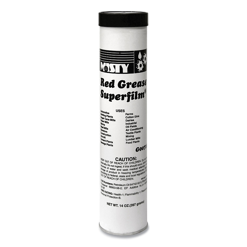 Misty NLGI #2 Red Grease, Tube, 14oz, 48/Carton (1003057)