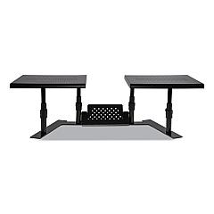 Allsop Metal Art ErgoTwin Dual Monitor Stand, 25.6 to 33.1 x 12.6 x 6.2 to 8.6, Black, Supports 20 lb/Shelf (31883)