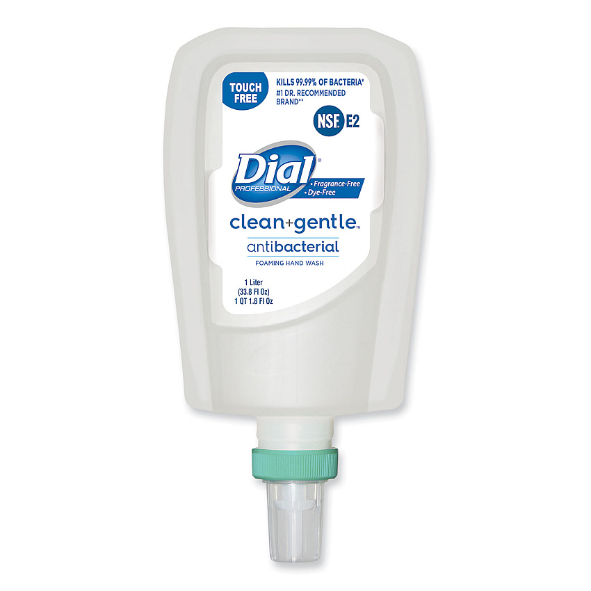 Dial Professional Clean+Gentle Antibacterial Foaming Hand Wash Refill for FIT Touch Free Dispenser, Fragrance Free, 1 L, 3/Carton (32106CT)