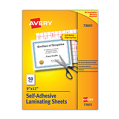 Avery 73601 Clear Self-Adhesive Laminating Sheets