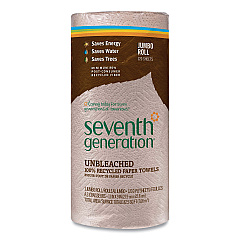 Seventh Generation Natural Unbleached 100% Recycled Paper Kitchen Towel Rolls, 2-Ply, 11 x 9, 120 Sheets/Roll (13720RL)